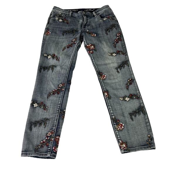 Laurie Felt Denim - Laurie Felt Jeans Womens 4 Vintage Blue Classic Denim Embroidered Slim Leg Jean